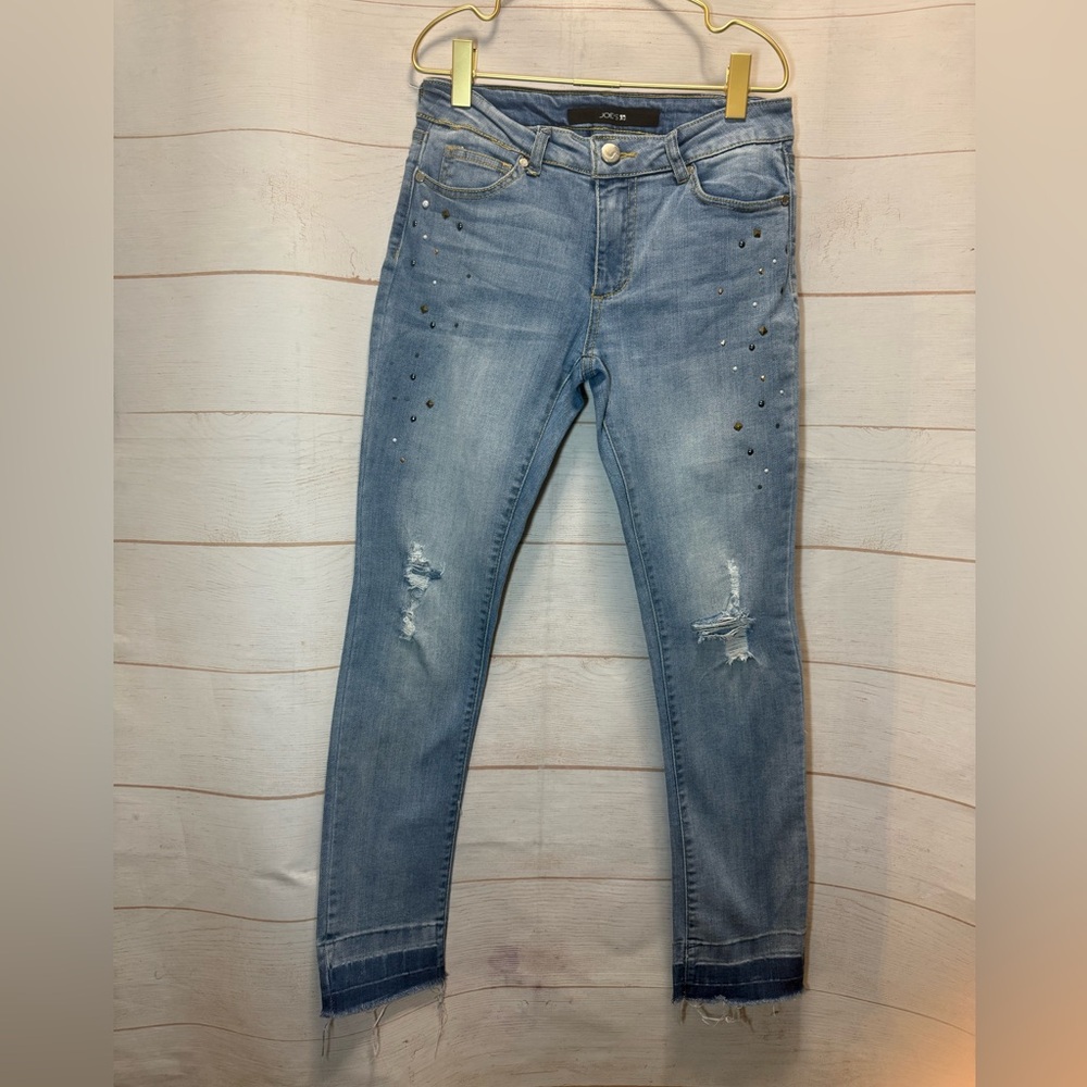 Joe's Jeans Light Blue Skinny Jeans with Distressed Details Size 12